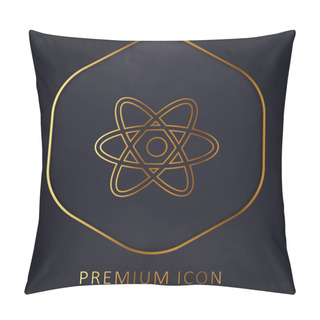 Personality  Atom Symbol Golden Line Premium Logo Or Icon Pillow Covers