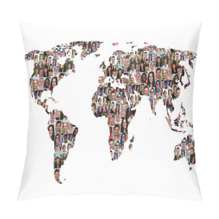 Personality  World Map Earth Multicultural Group Of People Integration Divers Pillow Covers