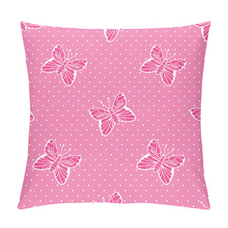 Personality  Gentle Dotted Lace With Butterflies Pillow Covers