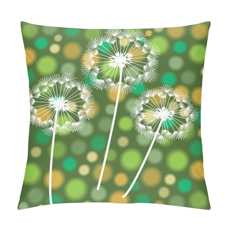 Personality  Vector Background With Blooming Dandelions Pillow Covers