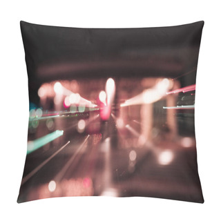 Personality  Long Exposure Of Bright Colorful Lights At Night Pillow Covers