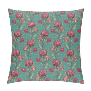 Personality  Seamless Vector Illustration. Chrysanthemum Pattern Pillow Covers