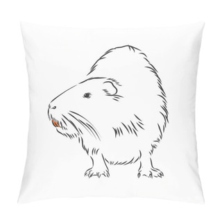 Personality  Nutria Black And White Painted With Shadow Pillow Covers
