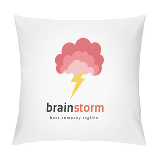 Personality  Abstract Brain Vector Logo Icon Concept. Logotype Template For Branding And Design Pillow Covers