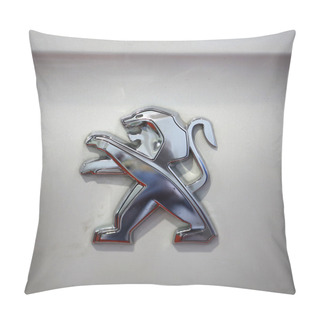 Personality   Peugeot Metallic Logo Closeup On Peugeot  Car  Pillow Covers