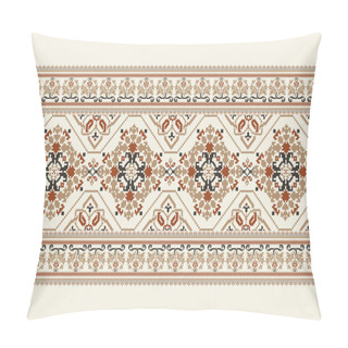 Personality  Slavic Ornament Pattern Traditional.geometric Ethnic Oriental Embroidery On White Background.Aztec Style Abstract Vector Illustration.design For Texture,fabric,clothing,wrapping,decoration,sarong. Pillow Covers