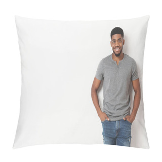 Personality  Black Casual Man With His Hands In His Pockets Pillow Covers