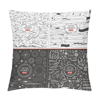 Personality Large Collection Of Hand Drawn Vector Design Elements Pillow Covers