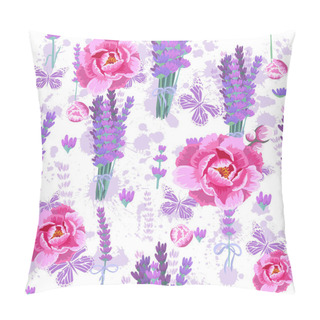 Personality  A Seamless Background With Lavender. Vector Illustration Pillow Covers