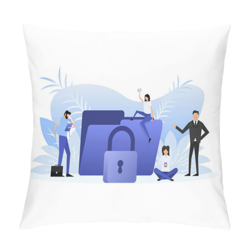 Personality  Data secure people. Personal data security concept. Cyber safety concept. pillow covers