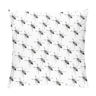 Personality  Beautiful Bright Graphic Abstract Cute Lovely Diagonal Pattern Of Black Ants Watercolor Hand Illustration Pillow Covers