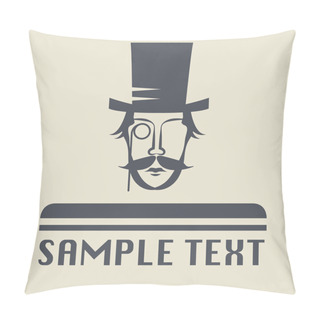 Personality  Hat And Mustache Icon Or Sign Pillow Covers