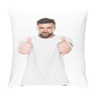 Personality  Man Gesturing Thumbs Up Sign  Pillow Covers