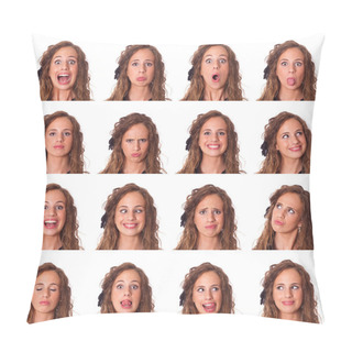 Personality  Beautiful Young Woman Collection Of Expression Pillow Covers