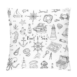 Personality  Boat And Sea Set Pillow Covers