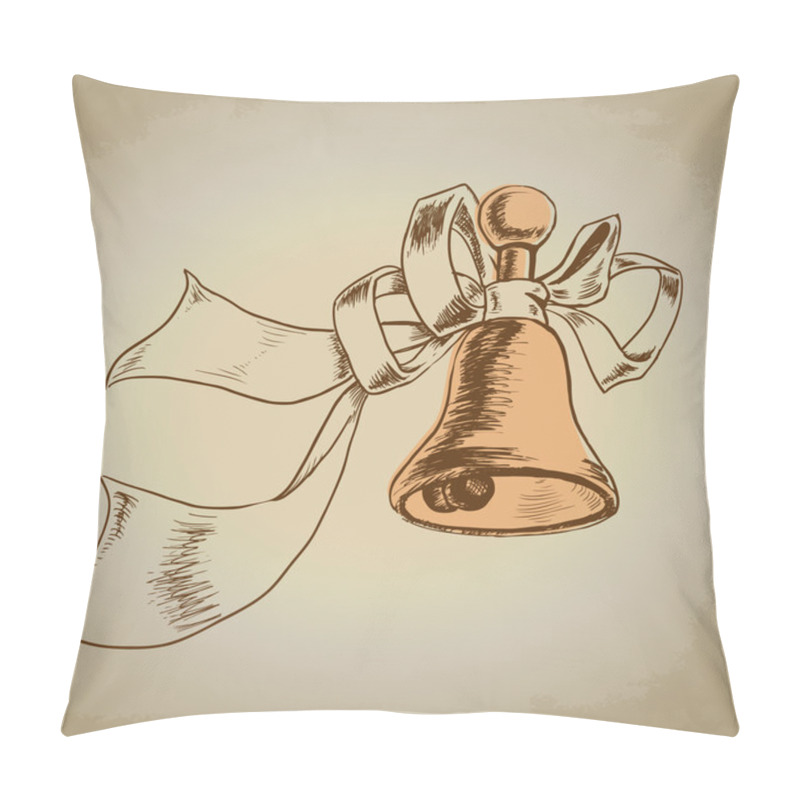 Personality  Vector golden bell with ribbon pillow covers