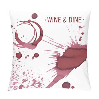 Personality  Wine Glass Or Cup Stains Isolated On White, Vector Pillow Covers
