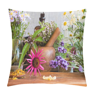 Personality  Echinacea, Lavender, Chamomile, Yarrow And Other Herbs Pillow Covers