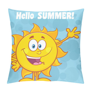Personality  Happy Sun Cartoon Mascot Character  Pillow Covers
