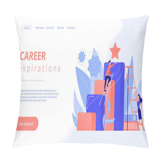 Personality  Business Ambition Concept Landing Page. Pillow Covers