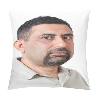 Personality  Close-up Photo Of Face Of An Handsome Indian Man Having Cautious Pillow Covers