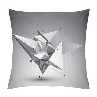 Personality  3D Vector Abstract Tech Illustration, Perspective Geometric Unus Pillow Covers