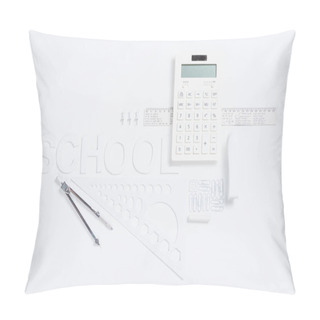 Personality  Calculator With Rulers And Stapler With Compasses Pillow Covers