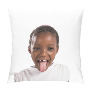 Personality  Little Girl Makes A Tongue Pillow Covers