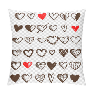 Personality  Set Of Valentine Hearts For Your Design Pillow Covers