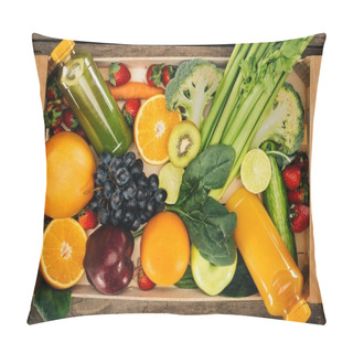 Personality  Detox Drinks And Healthy Food In Box Pillow Covers