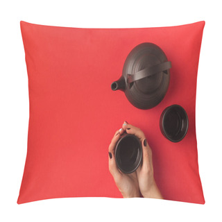 Personality  Oriental Tea Set Pillow Covers