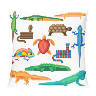 Personality  Reptiles Vector Set. Pillow Covers