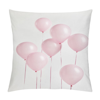 Personality  Background With Pink Festive Balloons Isolated On White Pillow Covers