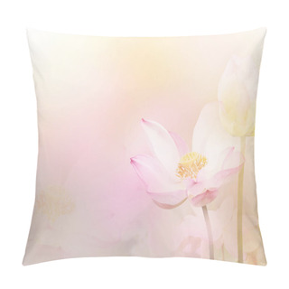 Personality  Pink Blossom Water Lily With Pastel Vintage Soft Style. Pillow Covers