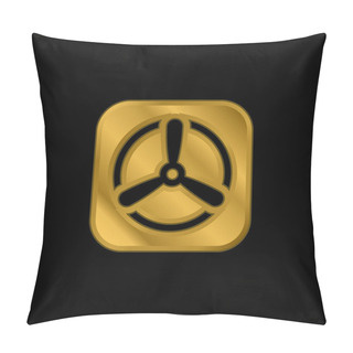 Personality  Apple Gold Plated Metalic Icon Or Logo Vector Pillow Covers