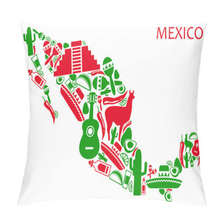 Personality  Mexico Map Pillow Covers