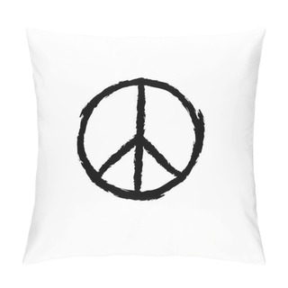 Personality  Circular Peace Sign. Hippie Symbol Black Icon Pillow Covers
