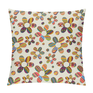 Personality  Seamless Background With Ethnic Motifs Patterned Flowers Pillow Covers