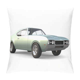 Personality  Metallic Pastel Green Restored Vintage Muscle Car Pillow Covers