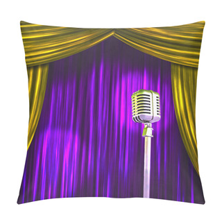 Personality  Classic Microphone With Colorful Curtains Pillow Covers