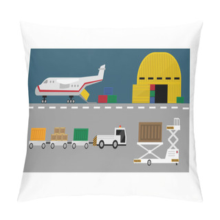 Personality  Air Cargo Delivery Transportation, Freight Cargo Transport Vector Illustration Pillow Covers