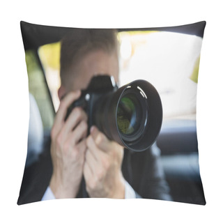 Personality  Detective Sitting Inside Car Pillow Covers