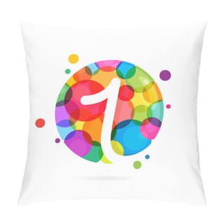 Personality  Number One Logo With Rainbow Dots.  Pillow Covers