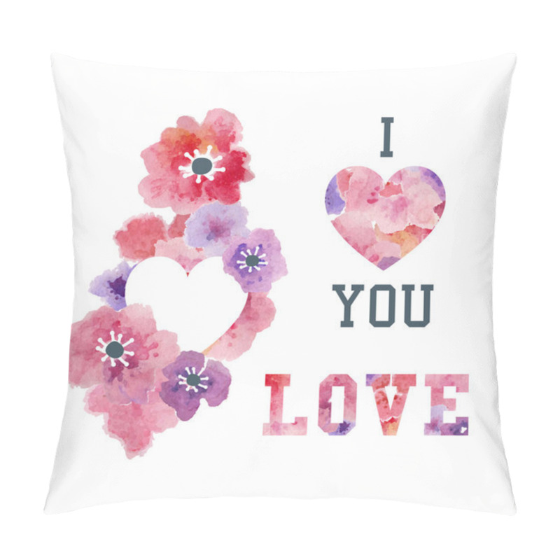 Personality  Floral Decorative Graphic with Pink Watercolor Flowers pillow covers