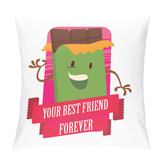 Personality  Card, Funny Bar Of Chocolate Pillow Covers
