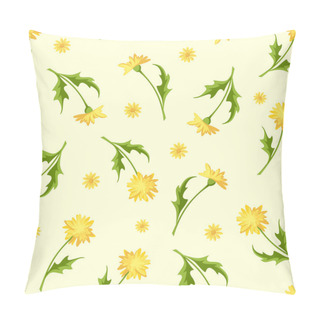 Personality  Seamless Pattern With Dandelion Flowers. Vector Illustration. Pillow Covers