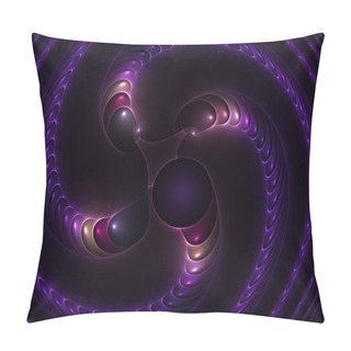 Personality  Purple Fractal Spiral Pillow Covers