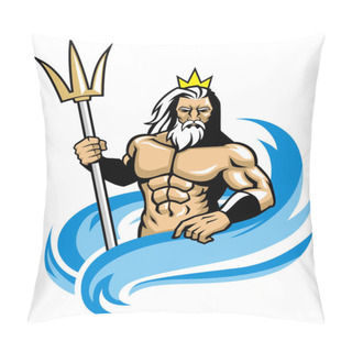 Personality  Vector Of Poseidon God Mascot Pillow Covers