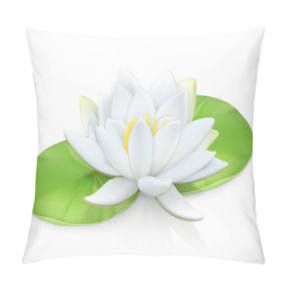 Personality  Water Lily. Lotus Flower. 3d Vector Icon Pillow Covers