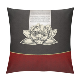 Personality  Banner For Restaueant Menu With Lotus Flower. Vector Illustration Pillow Covers